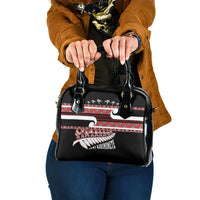 New Zealand Christmas Shoulder Handbag Funny Santa Claus Haka Dance with Tukutuku LT03 One Size Multicolor - Polynesian Pride
