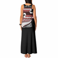 New Zealand Christmas Tank Maxi Dress Funny Santa Claus Haka Dance with Tukutuku LT03 - Polynesian Pride