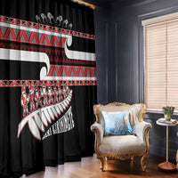 New Zealand Christmas Window Curtain Funny Santa Claus Haka Dance with Tukutuku LT03 - Polynesian Pride