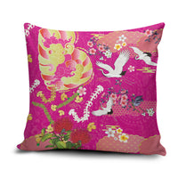 Hawaiian and Japanese Culture Together Pillow Cover Kakau Tribal Pattern and Irezumi Art Pink Color LT03 Pink - Polynesian Pride