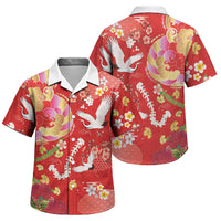Hawaiian and Japanese Culture Together Family Matching Summer Maxi Dress and Hawaiian Shirt Kakau Tribal Pattern and Irezumi Art Red Color LT03 Son's Shirt Red - Polynesian Pride