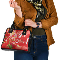 Hawaiian and Japanese Culture Together Shoulder Handbag Kakau Tribal Pattern and Irezumi Art Red Color LT03 - Polynesian Pride