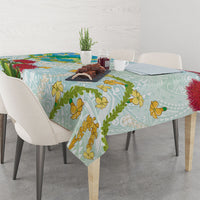 Japanese and Hawaiian Culture Fusion Tablecloth Irezumi with Turtles and Lei Kakau Pattern Fresh Vibe LT03 - Polynesian Pride