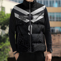 Aotearoa Rugby Custom Sleeveless Puffer Jacket Maori Tribal Motifs Stripes-Sporty Style LT03 - Polynesian Pride
