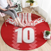 Custom Tahiti Football Polynesian Pattern Round Carpet