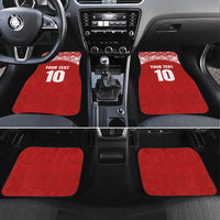 Custom Tonga Football Ngatu Tribal Tattoo Car Mats LT03 Set 4pcs Red - Polynesian Pride