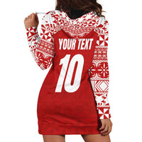 Custom Tonga Football Ngatu Tribal Tattoo Hoodie Dress LT03 - Polynesian Pride