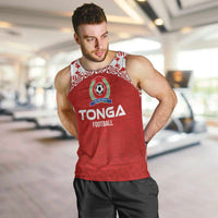 Custom Tonga Football Ngatu Tribal Tattoo Men Tank Top LT03 Red - Polynesian Pride