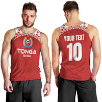 Custom Tonga Football Ngatu Tribal Tattoo Men Tank Top LT03 - Polynesian Pride