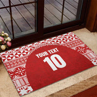 Custom Tonga Football Ngatu Tribal Tattoo Rubber Doormat LT03 - Polynesian Pride