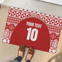 Custom Tonga Football Ngatu Tribal Tattoo Rubber Doormat LT03 - Polynesian Pride