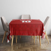Custom Tonga Football Ngatu Tribal Tattoo Tablecloth LT03 - Polynesian Pride