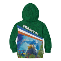 Marshall Islands Kwajalein Atoll Kid Hoodie Polynesian Pattern and Undersea Animals