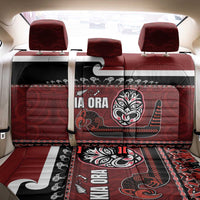 New Zealand Culture Back Car Seat Cover Kia Ora Aotearoa Moko Tattoo Mask with Waka and Maori Art Pattern