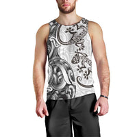New Zealand Gecko Maori Art Tattoo Men Tank Top White Color LT03 - Polynesian Pride
