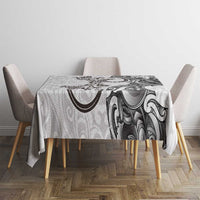 New Zealand Gecko Maori Art Tattoo Tablecloth White Color LT03 - Polynesian Pride
