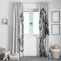 New Zealand Gecko Maori Art Tattoo Window Curtain White Color LT03 - Polynesian Pride
