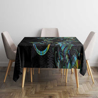 New Zealand Gecko Maori Art Tattoo Tablecloth Silver Fern and Paua Shell Mode LT03 - Polynesian Pride