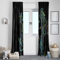 New Zealand Gecko Maori Art Tattoo Window Curtain Silver Fern and Paua Shell Mode LT03 - Polynesian Pride