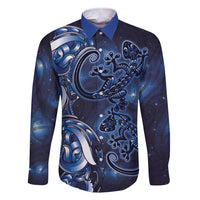 New Zealand Gecko Maori Art Tattoo Family Matching Short Sleeve Bodycon Dress and Hawaiian Shirt Matariki Mode