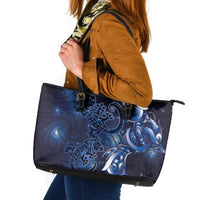 New Zealand Gecko Maori Art Tattoo Leather Tote Bag Matariki Mode