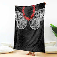 Samoan Traditional Art Tattoos Blanket Tatau Tribal Motifs with Ula Fala Black - Polynesian Pride