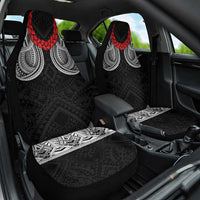 Samoan Traditional Art Tattoos Car Seat Cover Tatau Tribal Motifs with Ula Fala Black - Polynesian Pride