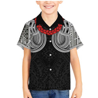 Samoan Traditional Art Tattoos Family Matching Mermaid Dress and Hawaiian Shirt Tatau Tribal Motifs with Ula Fala Black - Polynesian Pride