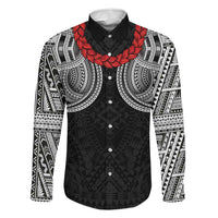 Samoan Traditional Art Tattoos Family Matching Puletasi and Hawaiian Shirt Tatau Tribal Motifs with Ula Fala Black - Polynesian Pride