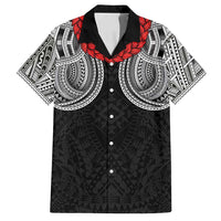 Samoan Traditional Art Tattoos Family Matching Tank Maxi Dress and Hawaiian Shirt Tatau Tribal Motifs with Ula Fala Black - Polynesian Pride