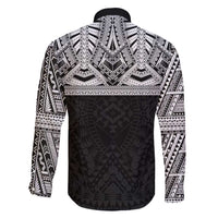 Samoan Traditional Art Tattoos Family Matching Tank Maxi Dress and Hawaiian Shirt Tatau Tribal Motifs with Ula Fala Black - Polynesian Pride