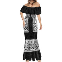 Samoan Traditional Art Tattoos Mermaid Dress Tatau Tribal Motifs with Ula Fala Black - Polynesian Pride