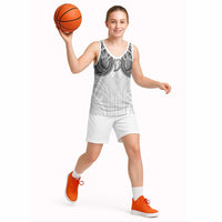 Samoan Traditional Art Tattoos Basketball Jersey Tatau Tribal Motifs with Ula Nifo White - Polynesian Pride