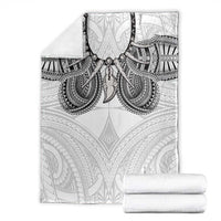 Samoan Traditional Art Tattoos Blanket Tatau Tribal Motifs with Ula Nifo White - Polynesian Pride