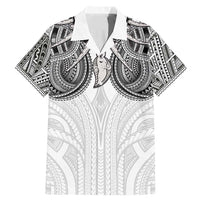 Samoan Traditional Art Tattoos Family Matching Mermaid Dress and Hawaiian Shirt Tatau Tribal Motifs with Ula Nifo White - Polynesian Pride