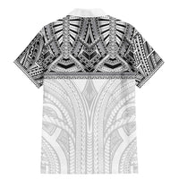 Samoan Traditional Art Tattoos Family Matching Mermaid Dress and Hawaiian Shirt Tatau Tribal Motifs with Ula Nifo White - Polynesian Pride
