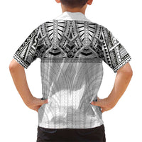 Samoan Traditional Art Tattoos Family Matching Puletasi and Hawaiian Shirt Tatau Tribal Motifs with Ula Nifo White - Polynesian Pride