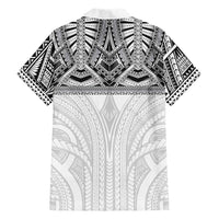 Samoan Traditional Art Tattoos Family Matching Puletasi and Hawaiian Shirt Tatau Tribal Motifs with Ula Nifo White - Polynesian Pride