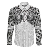 Samoan Traditional Art Tattoos Family Matching Puletasi and Hawaiian Shirt Tatau Tribal Motifs with Ula Nifo White - Polynesian Pride