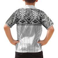 Samoan Traditional Art Tattoos Family Matching Summer Maxi Dress and Hawaiian Shirt Tatau Tribal Motifs with Ula Nifo White - Polynesian Pride