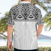 Samoan Traditional Art Tattoos Hawaiian Shirt Tatau Tribal Motifs with Ula Nifo White - Polynesian Pride