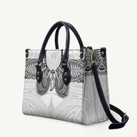 Samoan Traditional Art Tattoos Leather Bag Tatau Tribal Motifs with Ula Nifo White - Polynesian Pride