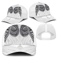 Samoan Traditional Art Tattoos Mesh Trucker Cap Tatau Tribal Motifs with Ula Nifo White - Polynesian Pride