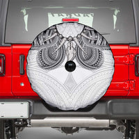 Samoan Traditional Art Tattoos Spare Tire Cover Tatau Tribal Motifs with Ula Nifo White - Polynesian Pride