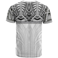 Samoan Traditional Art Tattoos T Shirt Tatau Tribal Motifs with Ula Nifo White LT03 - Polynesian Pride
