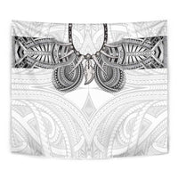 Samoan Traditional Art Tattoos Tapestry Tatau Tribal Motifs with Ula Nifo White - Polynesian Pride