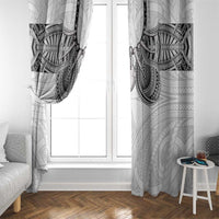 Samoan Traditional Art Tattoos Window Curtain Tatau Tribal Motifs with Ula Nifo White - Polynesian Pride