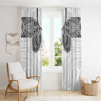Samoan Traditional Art Tattoos Window Curtain Tatau Tribal Motifs with Ula Nifo White - Polynesian Pride