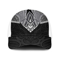Samoan Traditional Art Tattoos Baseball Net Cap Tatau Roman Reigns Black Color LT03 One Size White Black - Polynesian Pride