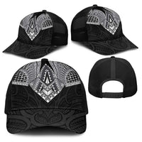 Samoan Traditional Art Tattoos Baseball Net Cap Tatau Roman Reigns Black Color LT03 - Polynesian Pride